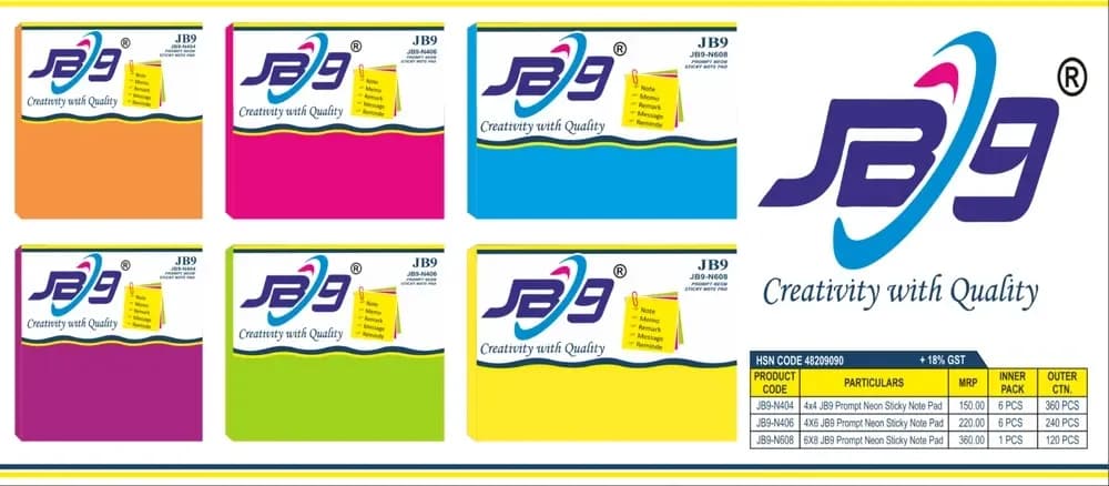 JB9 2x3 Prompt Neon Sticky Note Pad